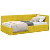 vidaXL Estrutura de Cama de Canto Amarelo 90 cm x 200 cm Veludo
