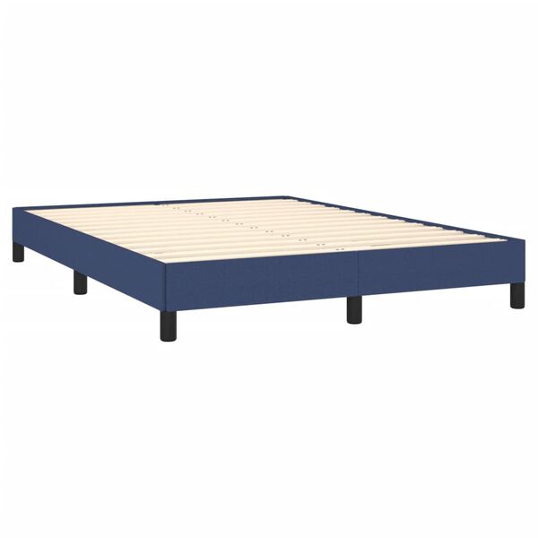 vidaXL Estrutura de cama sem colch&atilde;o 140x190 cm tecido azul