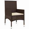 vidaXL 4 pcs conjunto lounge jardim c/ almofad&otilde;es vime PE castanho
