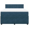 vidaXL Cama boxspring com colch&atilde;o 140x190 cm veludo azul