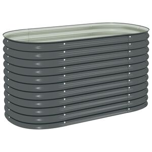 vidaXL Canteiro elevado de jardim a&ccedil;o galvanizado 160x80x81cm cinzento