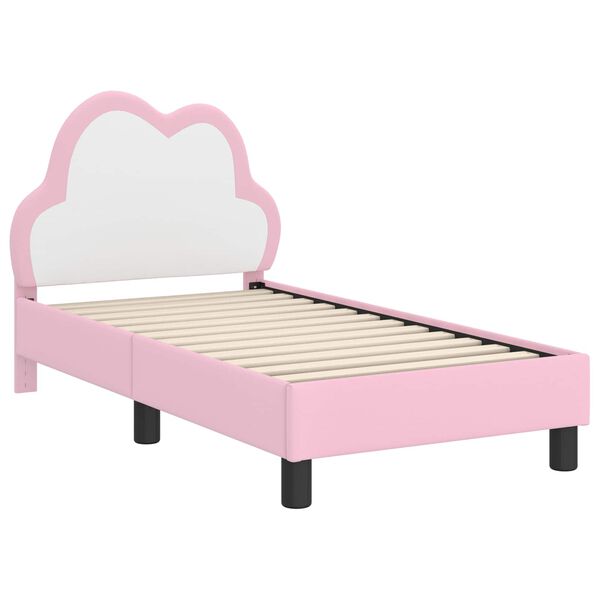 vidaXL Estrutura de Cama para Crian&ccedil;a com Cabeceira Rosa 70 x 140 cm