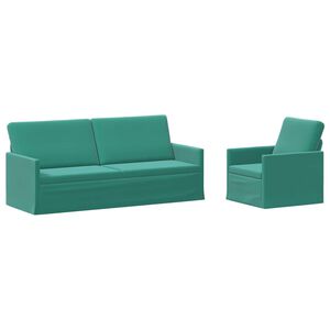 vidaXL Conjunto de Sof&aacute;s 2 pcs Turquesa Veludo (V)