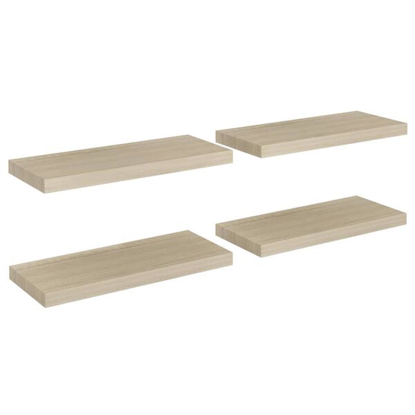 vidaXL Prateleiras parede suspensas 4 pcs 60x23,5x3,8 cm MDF carvalho