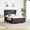 vidaXL Cama Box com colch&atilde;o Marrom Escuro 200 x 160 cm tecido