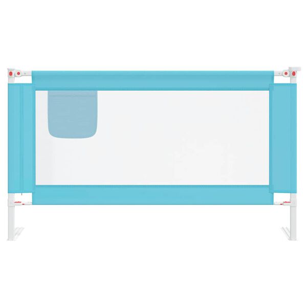 vidaXL Barra de seguran&ccedil;a p/ cama infantil tecido 140x25 cm azul
