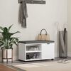 vidaXL Banco de Hall com almofada com porta Branco 80 x 38 x 46 cm