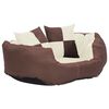 vidaXL Almofad&atilde;o p/ c&atilde;es revers&iacute;vel lav&aacute;vel 65x50x20 cm castanho/creme
