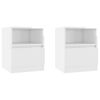 vidaXL Mesas cabeceira 2 pcs 40x40x50 cm contraplacado branco brilhante
