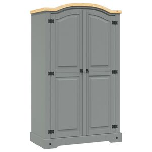 vidaXL Roupeiro Corona Range pinho mexicano com 2 portas cinzento