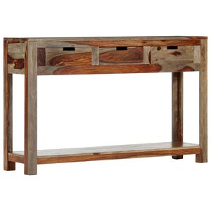 vidaXL Mesa consola c/ 3 gavetas 120x30x75 cm madeira ac&aacute;cia maci&ccedil;a