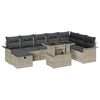 vidaXL Conjunto de Sof&aacute; de Jardim 9 unid. Cinzento-claro vime PE