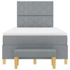 vidaXL Cama Box com colch&atilde;o Cinzento-claro 120 x 190 cm tecido