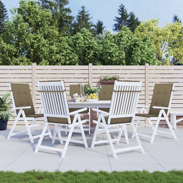 vidaXL Almofadões p/ cadeiras altas 6 pcs 120x50x4 cm mesclado tecido