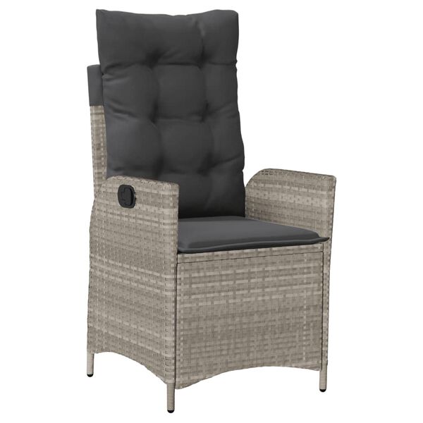 vidaXL 9 pcs conjunto de jantar p/ jardim c/ almofad&otilde;es cinzento claro