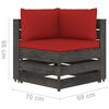 vidaXL 6 pcs conj. lounge jardim + almofad&otilde;es madeira impreg. cinzento