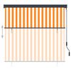 vidaXL Estore de rolo para exterior 160x250 cm branco e laranja