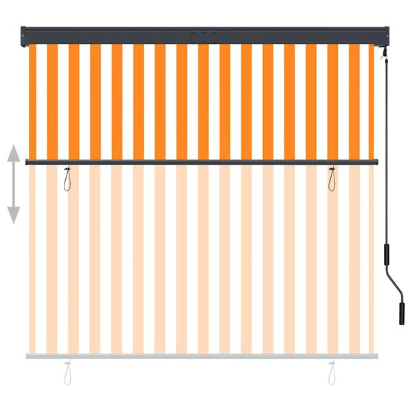 vidaXL Estore de rolo para exterior 160x250 cm branco e laranja