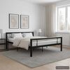 vidaXL Estrutura de cama 120x200 cm metal preto e branco