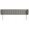vidaXL Cabeceira de cama c/ abas veludo 163x23x78/88 cm cinzento-claro