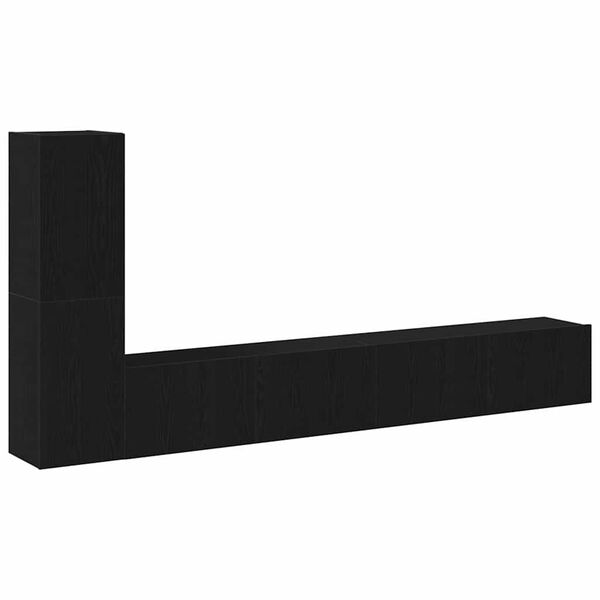 vidaXL Conjunto de m&oacute;vel de TV Carvalho Preto Madeira processada