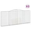 vidaXL Cestos gabião arqueados 3pcs 400x30x160/180cm ferro galvanizado