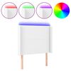 vidaXL Cabeceira cama c/ LED couro artificial 83x16x118/128 cm branco