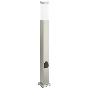 vidaXL Lumin&aacute;ria de poste com tomada, 80 cm, a&ccedil;o inoxid&aacute;vel, IP44