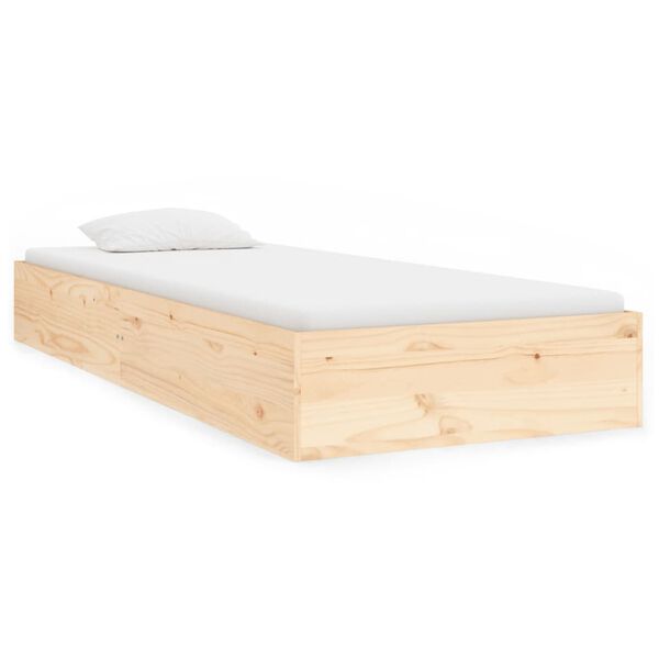 vidaXL Estrutura de cama solteiro 90x190 cm madeira maci&ccedil;a