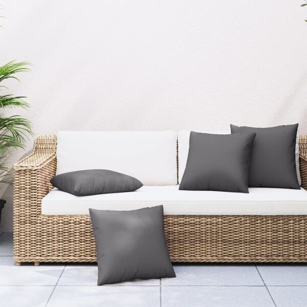 vidaXL Almofadas de sof&aacute; 4 pcs 60x60 cm tecido antracite