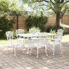 vidaXL Conjunto de Jantar para Jardim 7 pcs Branco Alum&iacute;nio