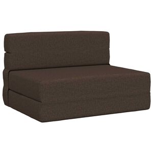vidaXL Sof&aacute; Cama Dobr&aacute;vel Cinzento-acastanhado 100 x 80 x 60 cm Tecido