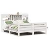 vidaXL Cama com estante sem colch&atilde;o 180x200 cm pinho maci&ccedil;o branco