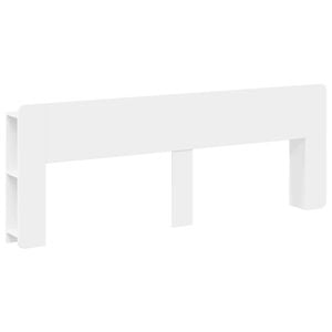 vidaXL Cabeceira com Arm&aacute;rio Branco Derivados de Madeira