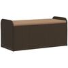 vidaXL Banco de arrumação com almofadão 115x51x52 cm vime PE castanho