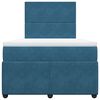 vidaXL Cama boxspring com colch&atilde;o 120x200 cm veludo azul
