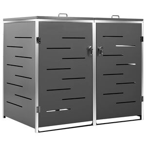 vidaXL Abrigo duplo para caixote do lixo 138x77,5x115 cm a&ccedil;o inox
