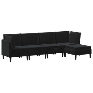 vidaXL Conjunto de M&oacute;veis para Sala de Estar 5 unid. Preto Veludo