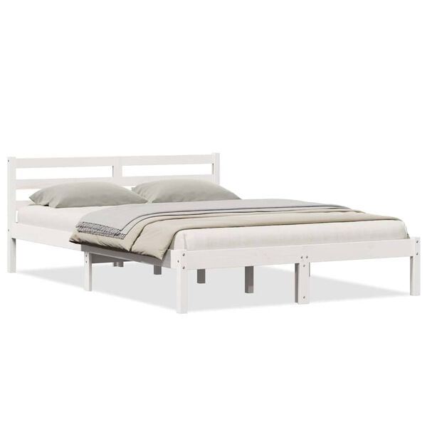 vidaXL Estrutura da Cama com cabeceira Branco 225,5 x 145,5 x 69,5 cm