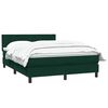 vidaXL Cama box spring com colch&atilde;o 160x210 cm veludo verde escuro