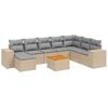 vidaXL 9 pcs conjunto de sof&aacute;s p/ jardim com almofad&otilde;es vime PE bege