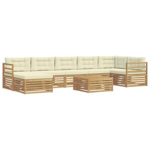 vidaXL Conjunto de Sof&aacute;s para Exterior 8 unid. Branco e Creme