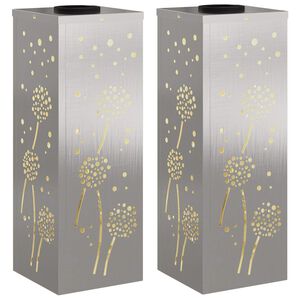 vidaXL Luz Solar LED de Caminho 2 unid. Branco quente 18 x 18 x 50 cm