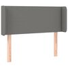 vidaXL Cabeceira de cama c/ abas tecido 103x16x78/88cm cinzento-escuro