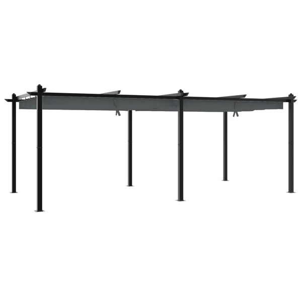 vidaXL Gazebo de jardim com teto retrátil 3x6 m alumínio antracite