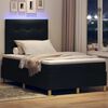 vidaXL Cama Box Spring LED com colch&atilde;o Preto 120 x 190 cm tecido