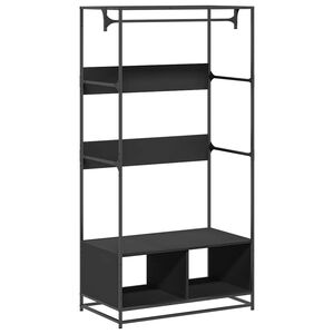 vidaXL Roupeiro 90x50x180 cm derivados de madeira preto