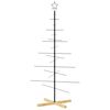 vidaXL &Aacute;rvore de Natal de metal com base em madeira 150 cm preto