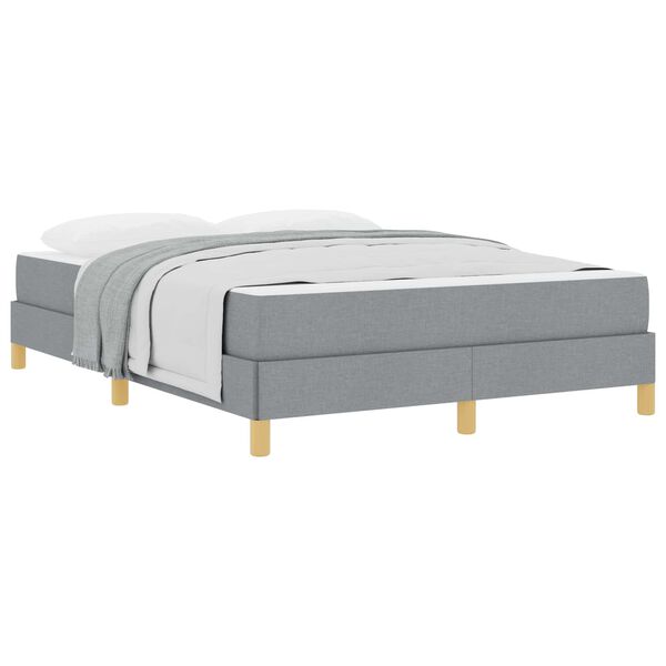 vidaXL Cama Box com colch&atilde;o Cinzento-claro 140 x 190 cm tecido