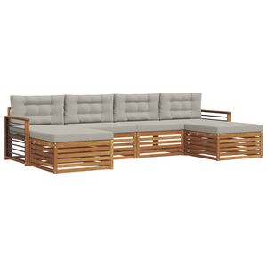 vidaXL Conjuntos de sof&aacute;s com almofada 6 pcs Cinza Natural e Claro